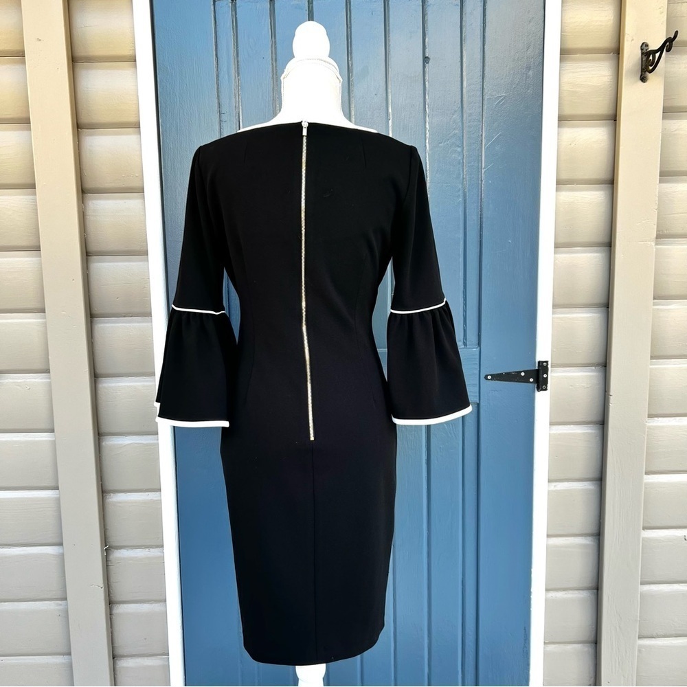 Calvin Klein Bell Sleeve Midi Dress Women Size 8 - Picture 3 of 10